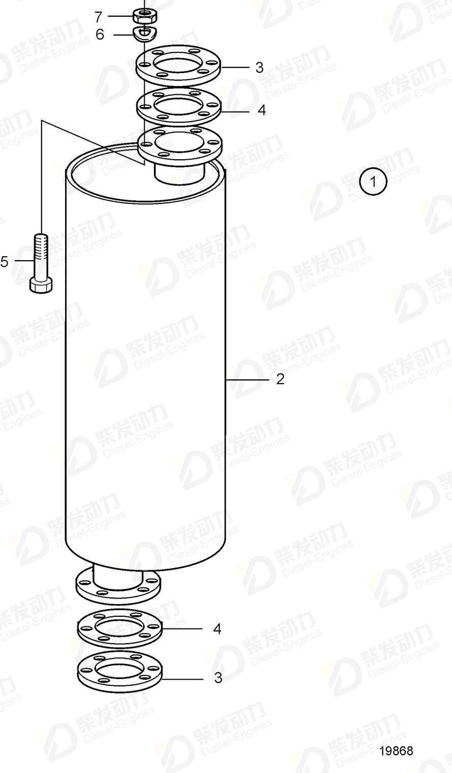 VOLVO Weld flange 846415 Drawing VOLVO Weld flange 846415 Drawing